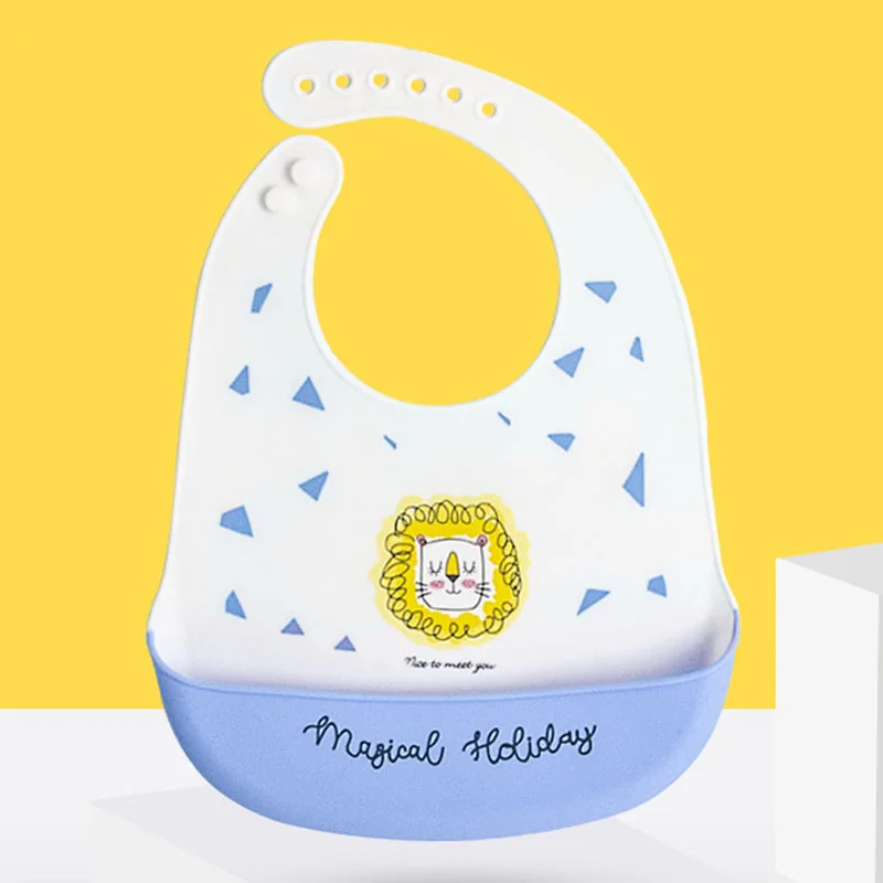 

Baby Bibs Silicone Waterproof Cartoon Saliva Towel Newborn Bandana Burp Cloths Feeding Accessories Adjustable Aprons Toddle Gift