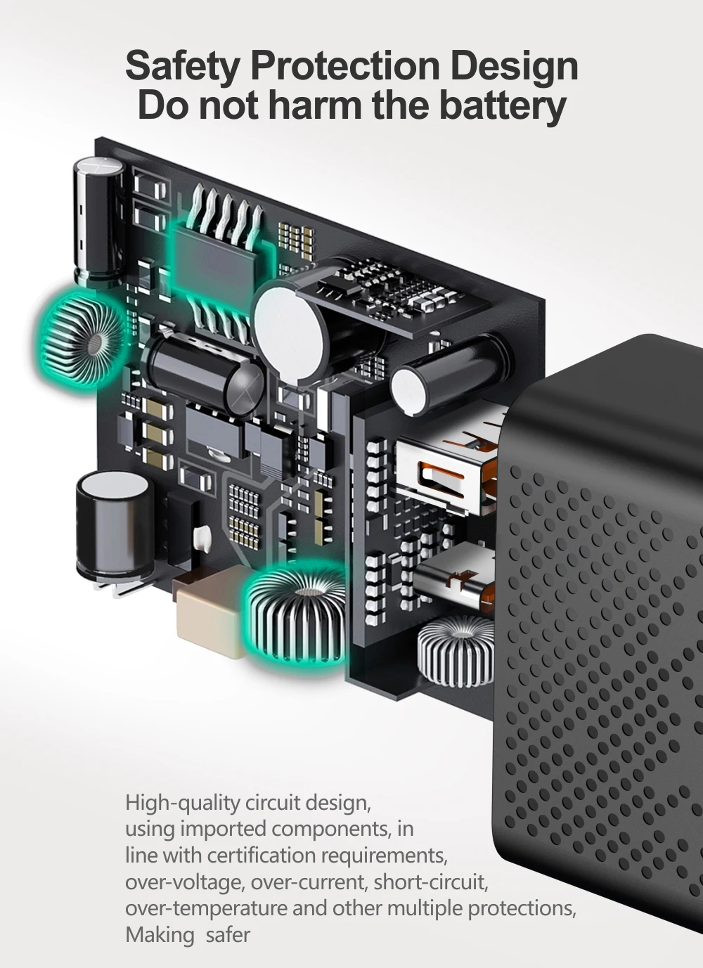 D Мощность 18 Вт USB питание PD быстрое зарядное устройство Быстрая зарядка 3,0 usb type C телефон адаптер ЕС Разъем для iPhone 8 X XS для samsung