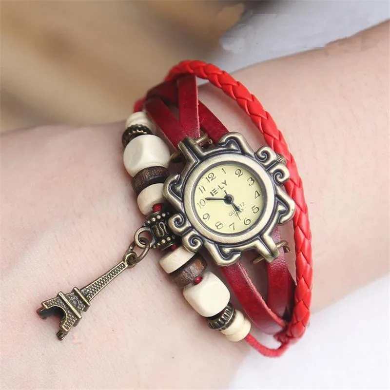 Часы женские модные 2017 высококачественные дешевые натуральная кожа Винтаж