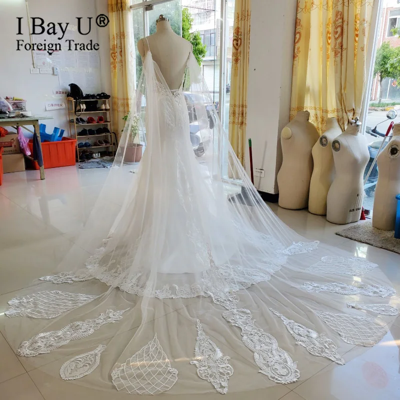 Изготовленные на заказ Роскошные кружевные свадебные платья Русалка шнуровке