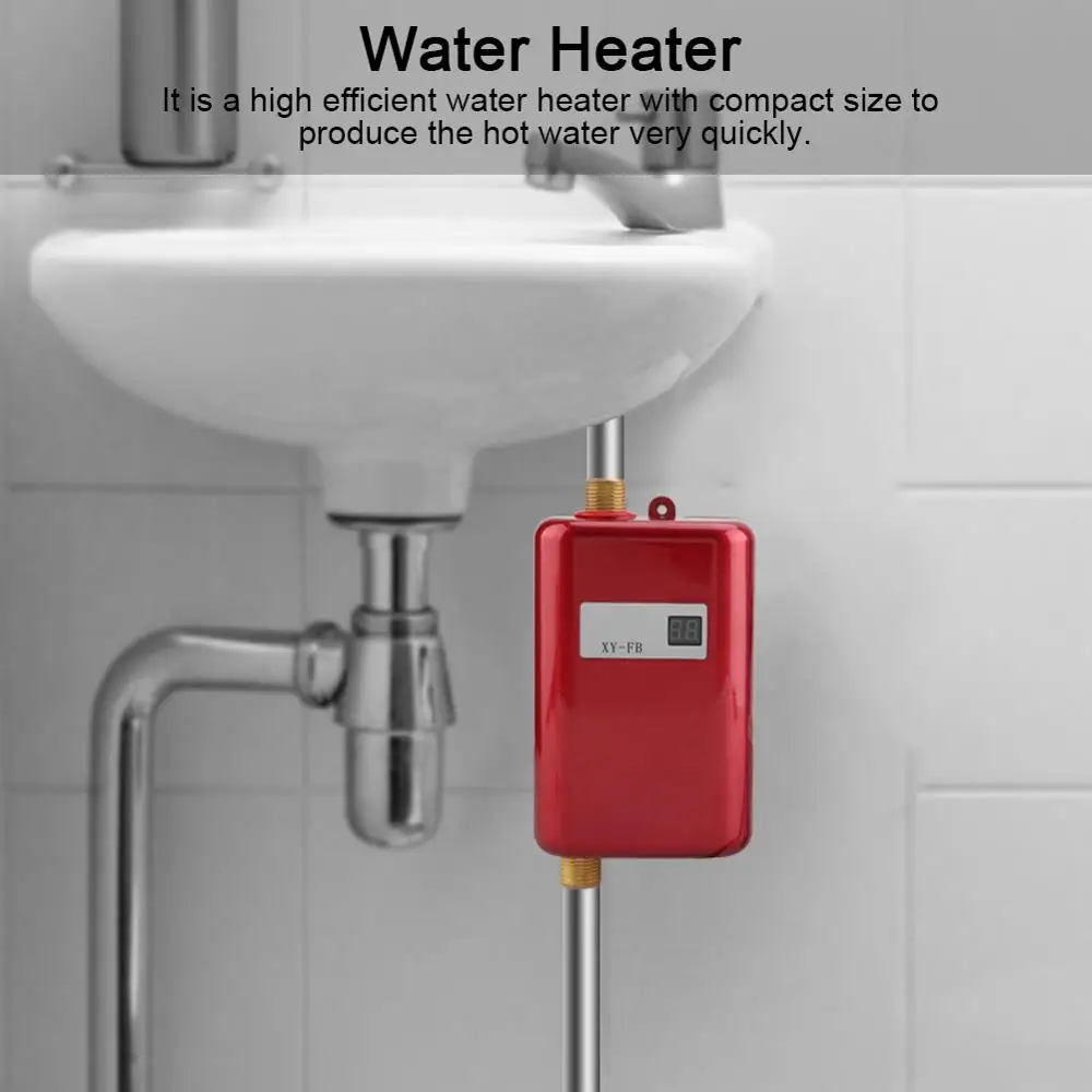 

220V 3400W Electric Tankless Instant Hot Water Heater Kitchen Washing Heater US EU Plug Electric Heating Tankless Water Heater