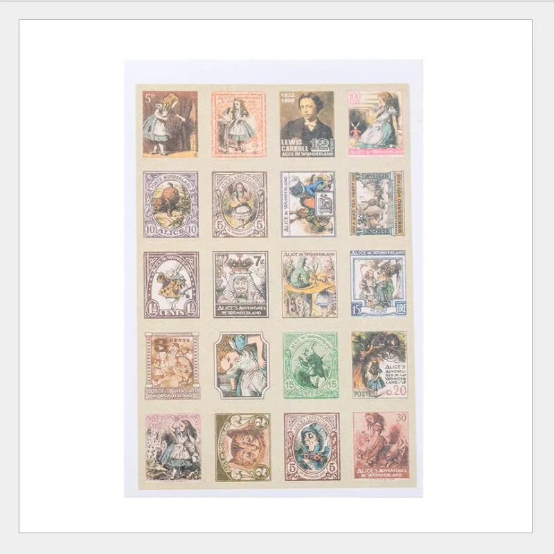 4 шт./лот новые винтажные наклейки из серии сделай сам с этикетками Alice/4 листа в