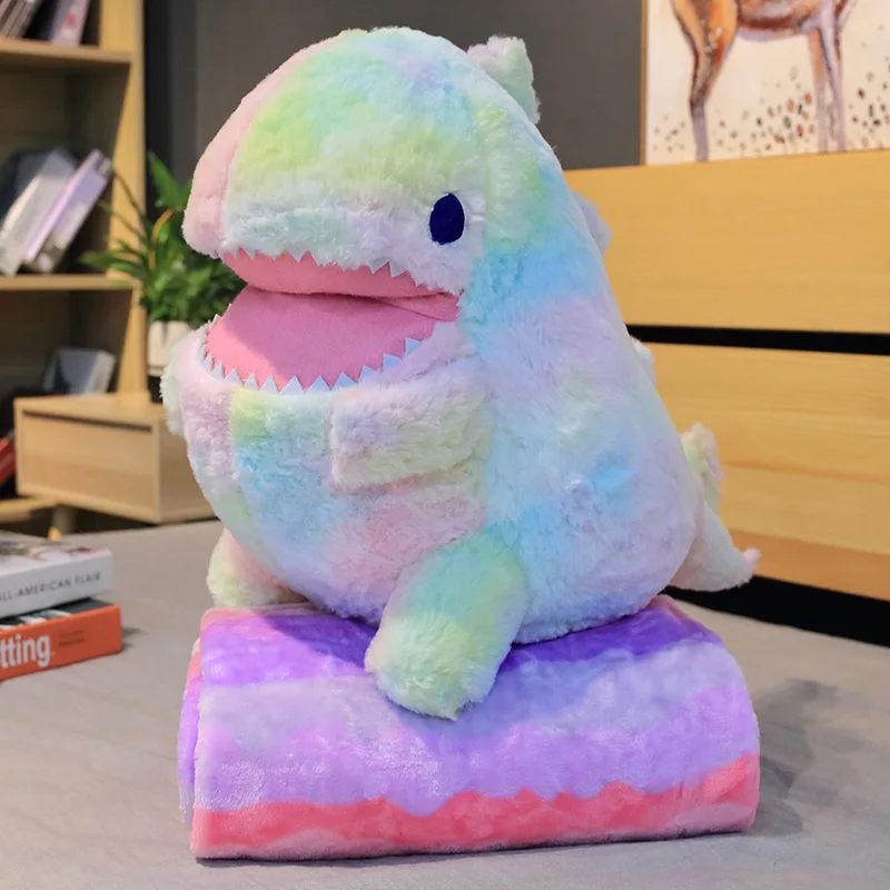 1 шт. 60 см Kawaii Радуга динозавр плюшевые игрушки милая набивная подушка животное