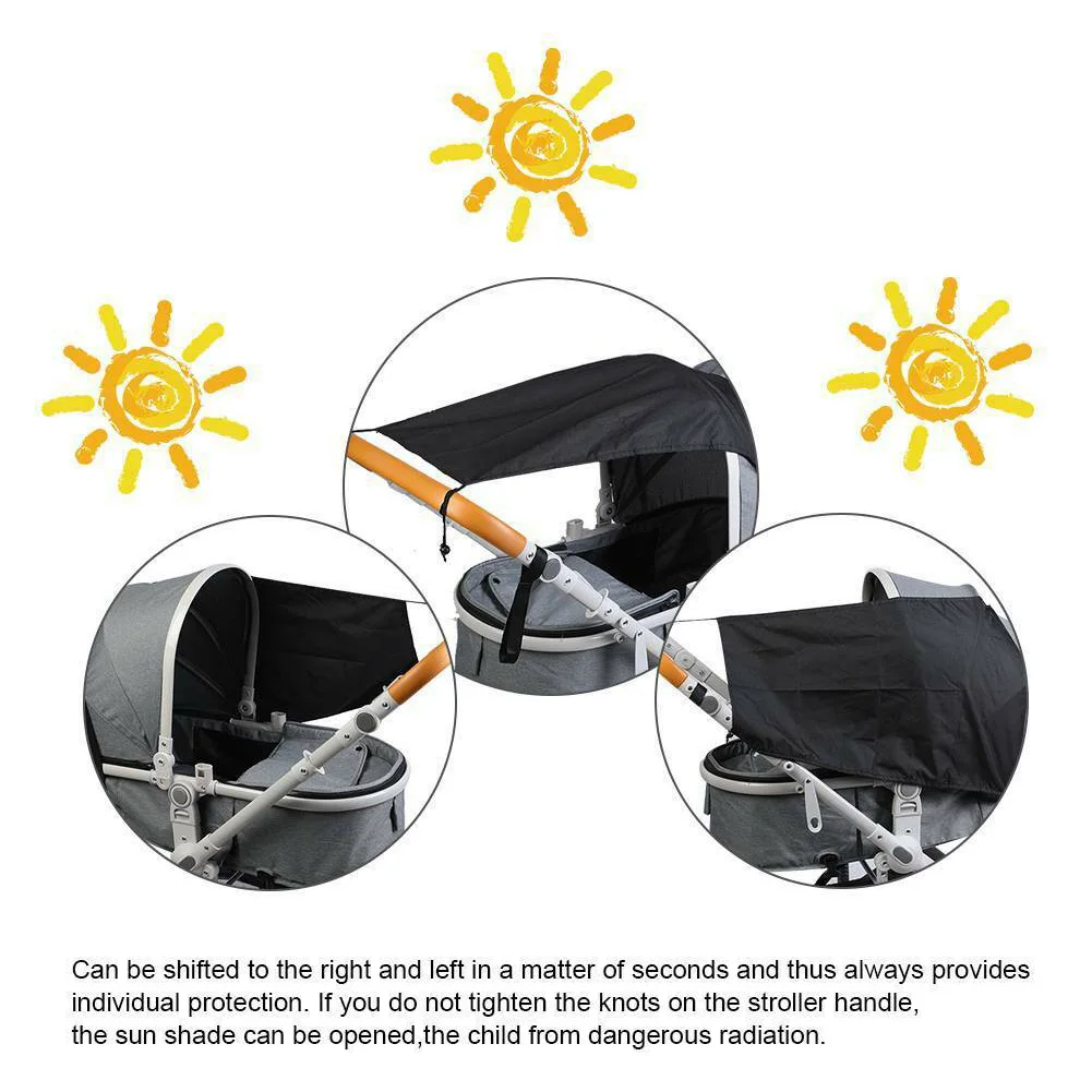 

Sun Shade UV Protection Solid Sleep Flexible Pushchair Stroller Stable Tear Resistant Elastic Band Canopy Universal Baby Buggy