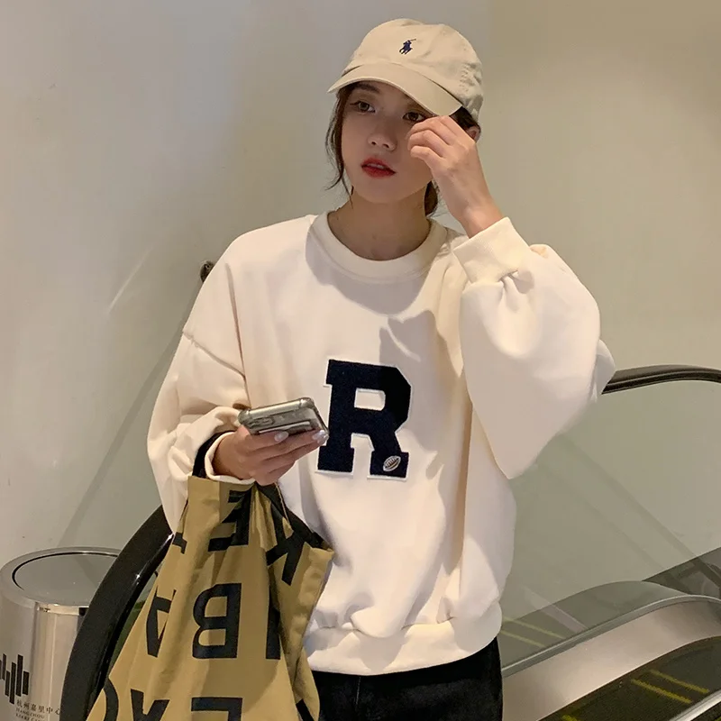 

# Real Shot 65 Scale женский свободный простой свитер с рукавами-фонариками