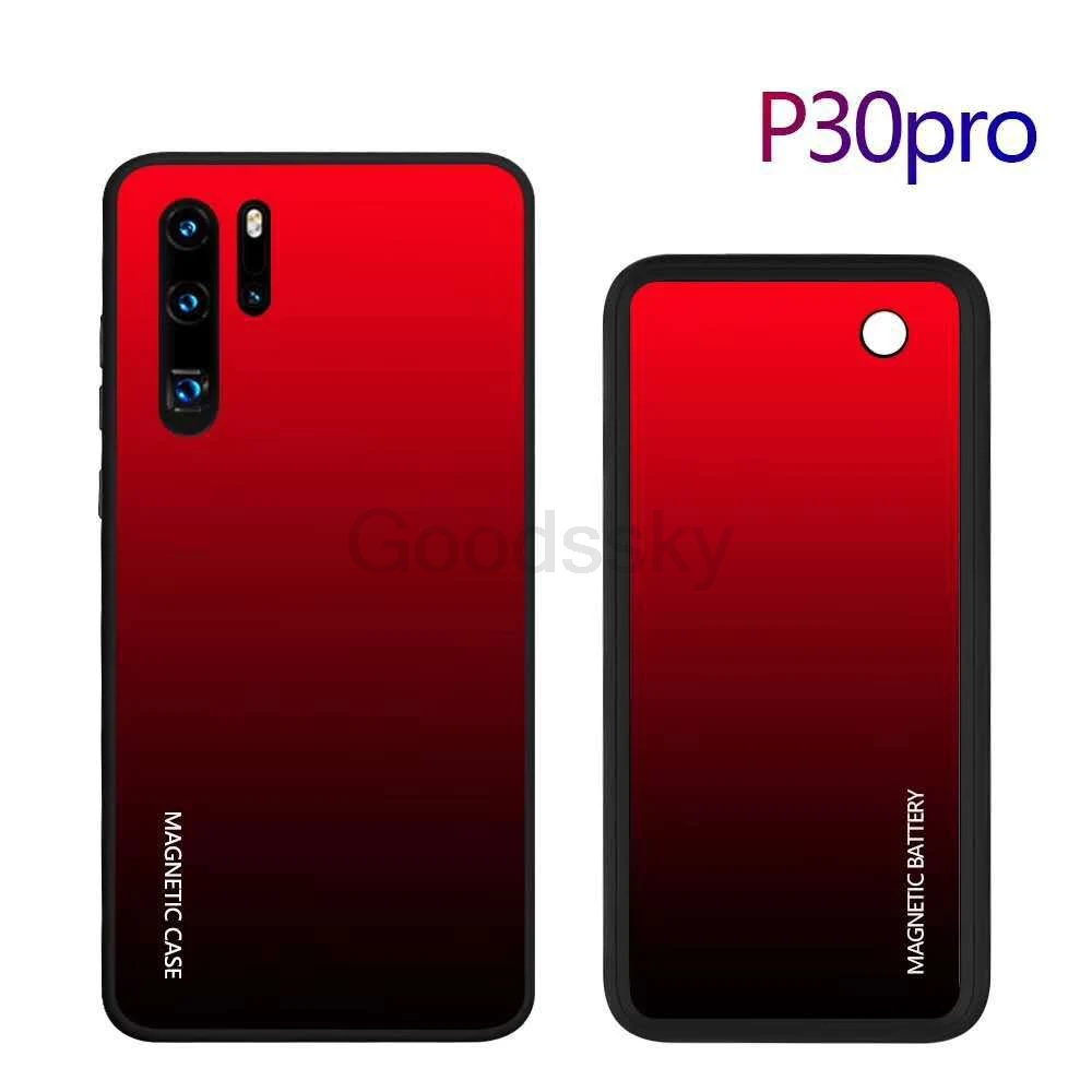 Магнитный беспроводной Чехол-батарея для huawei P30 Pro, тонкий ударопрочный внешний аккумулятор из закаленного стекла для huawei mate 20 Pro, задняя крышка