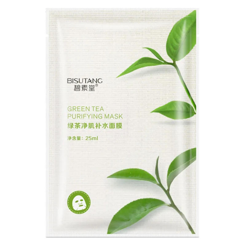 Moisturizing Firming Face Mask Sheet Masks Oil Control Anti-Aging Natural Essence Whitening Facial Mask Plant Skin Care - Цвет: Green Tea