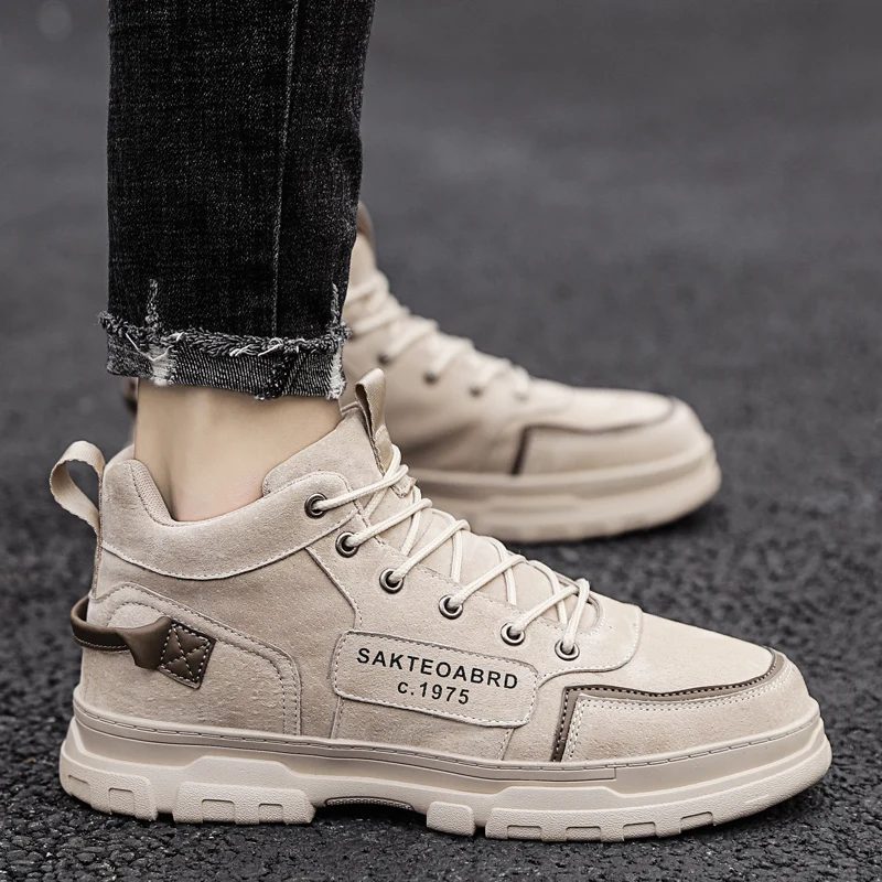 

Ботинки мужские летние спортивные, ботинки челси, Повседневные Дышащие Высокие ботинки, ковбойские ботильоны, классические, черные