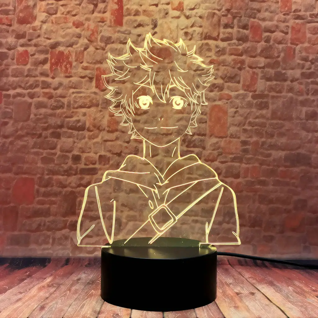 

Funny led Desk Nightlight 3D Visual Illusion Lamp Manga Haikyuu Anime Figure Toys boys