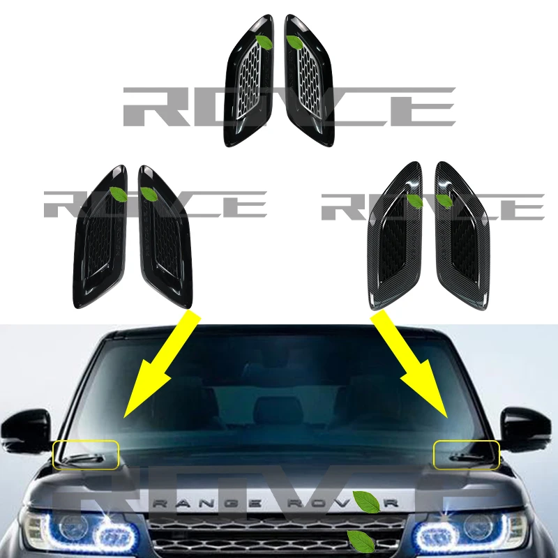

1pair Car Exterior Hood Air Vent Outlet Wing Trim for Land Rover RangeRover Sport 2014, L494 LR052980 LR052982
