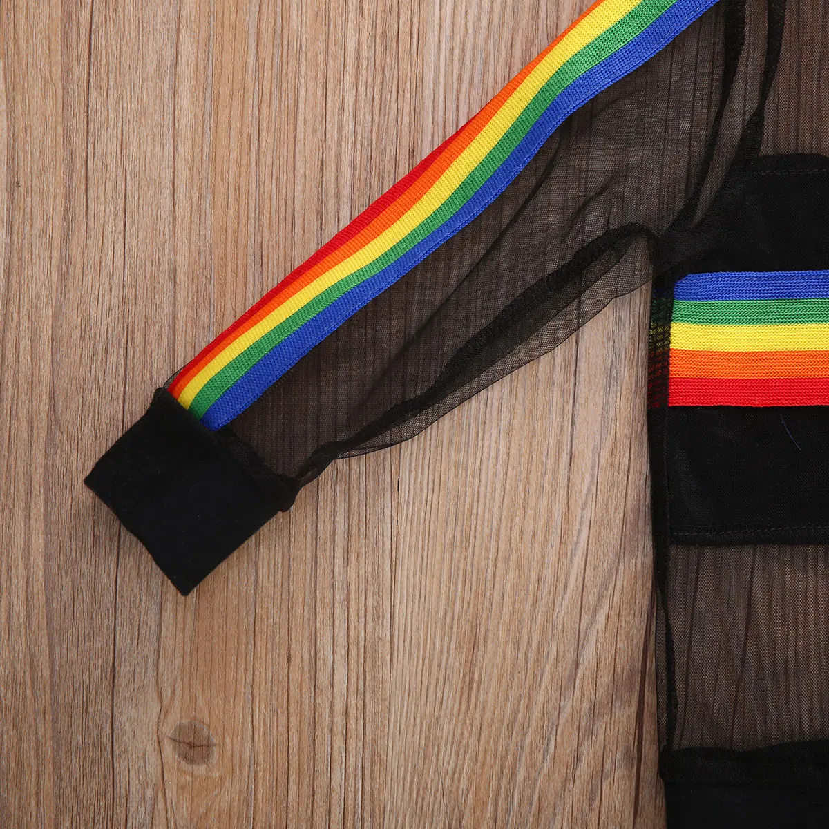 2020 детская одежда для девочек костюм с шортами в полоску прозрачный радужным