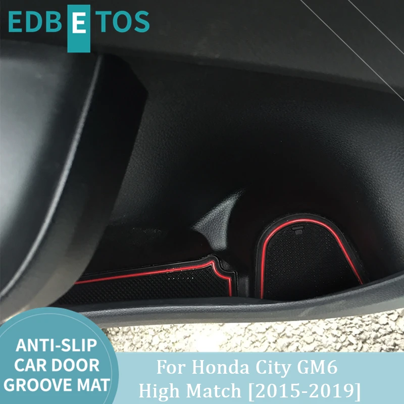 

For Honda City Accessories High Match 2015-2019 Non-Slip Cup Holder Inserts, Door Pocket Liners,Center Console Liner Mats