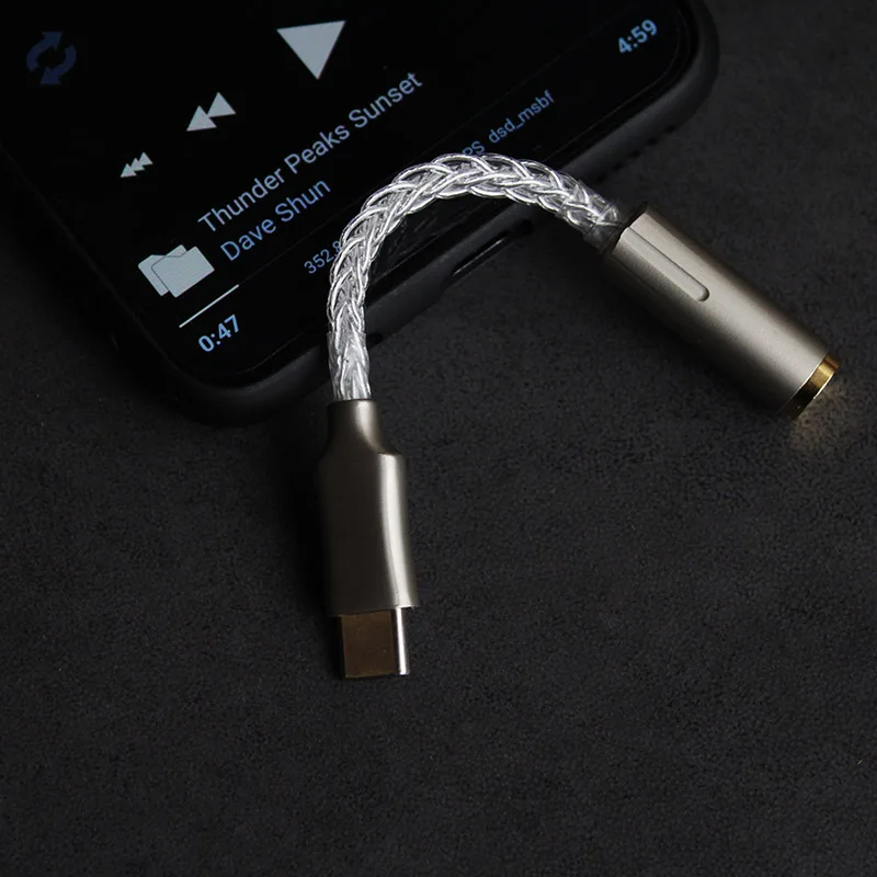 ES9280C Pro hifi audio Type-c адаптер декодирование наушников DSD 64/128 портативный аудиокабель