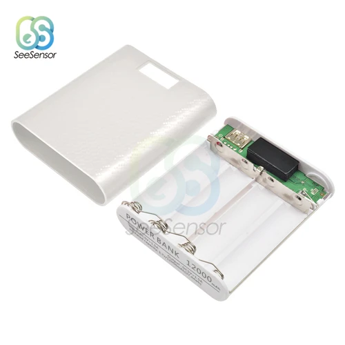 White 4X18650 USB банк питания зарядное устройство чехол DIY корпус коробка с экраном дисплея для iPhone Android смартфон - Цвет: White