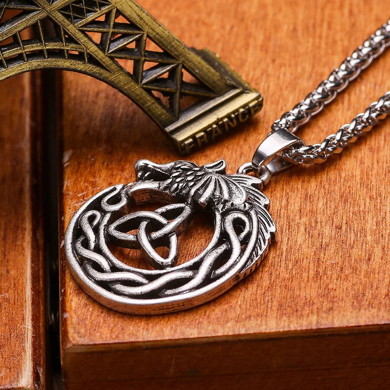 Прямая поставка ожерелье с кулоном в виде клеточного дракона для женщин и мужчин