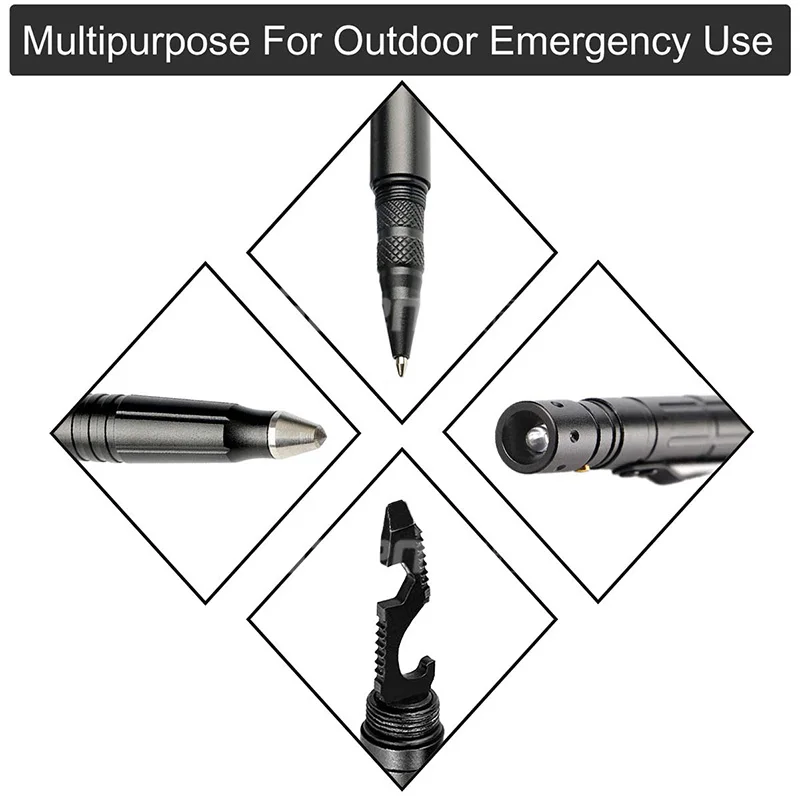 Тактическая ручка для самообороны многофункциональный инструмент светодиодный