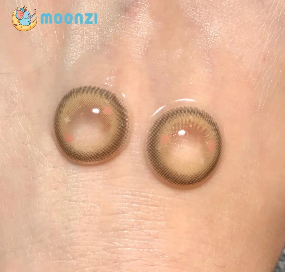 

MOONZI love heart star Colored contact lens coffee pink small beauty pupil Contact Lenses for eyes yearly Myopia prescription