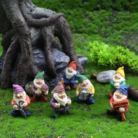 gnome resin statues miniature garden mini sculpture dwarf figurine micro landscape ornament crafts festival garden decoration