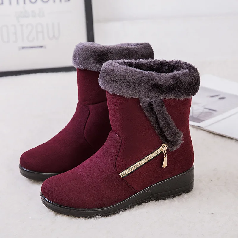 Женская обувь женские зимние ботинки теплые ботильоны на резиновой платформе