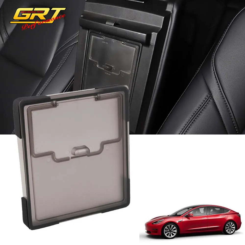Скрытая прозрачная коробка для хранения Tesla Model 3 2017-2019 подлокотник Чехол Коробка |