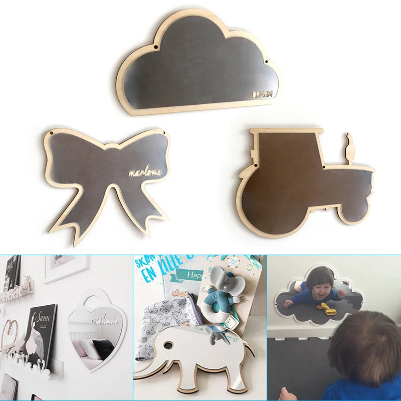 

Новое деревянное декоративное зеркало для детей, украшение для стен, мультяшное украшение для дома