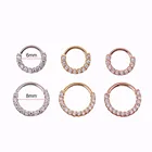 Обруч для носа, 1 шт., 6-8 мм, кольцо для стразы, спиральный для хряща, серьга для Козелка, хрящ, Обруч Для Пирсинга Ушей, ювелирное изделие, кольцо для носа, гвоздики