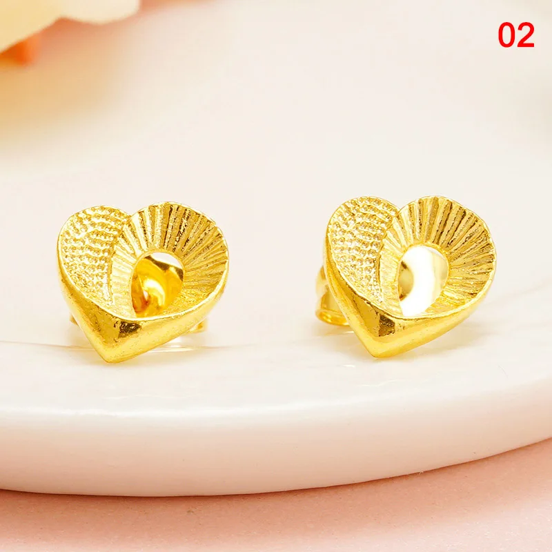 

Newly Imitation 24K Yellow Gold Rose Flower Ear Studs Earrings Jewelry Accessories for Women DO99