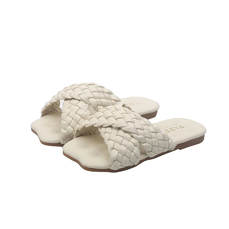 

Children House Slippers For Girls 2021 Summer Kids Slides Bathroom Swimming Slippers Anti-slippery Indoor Outdoor 26-36 Pleated