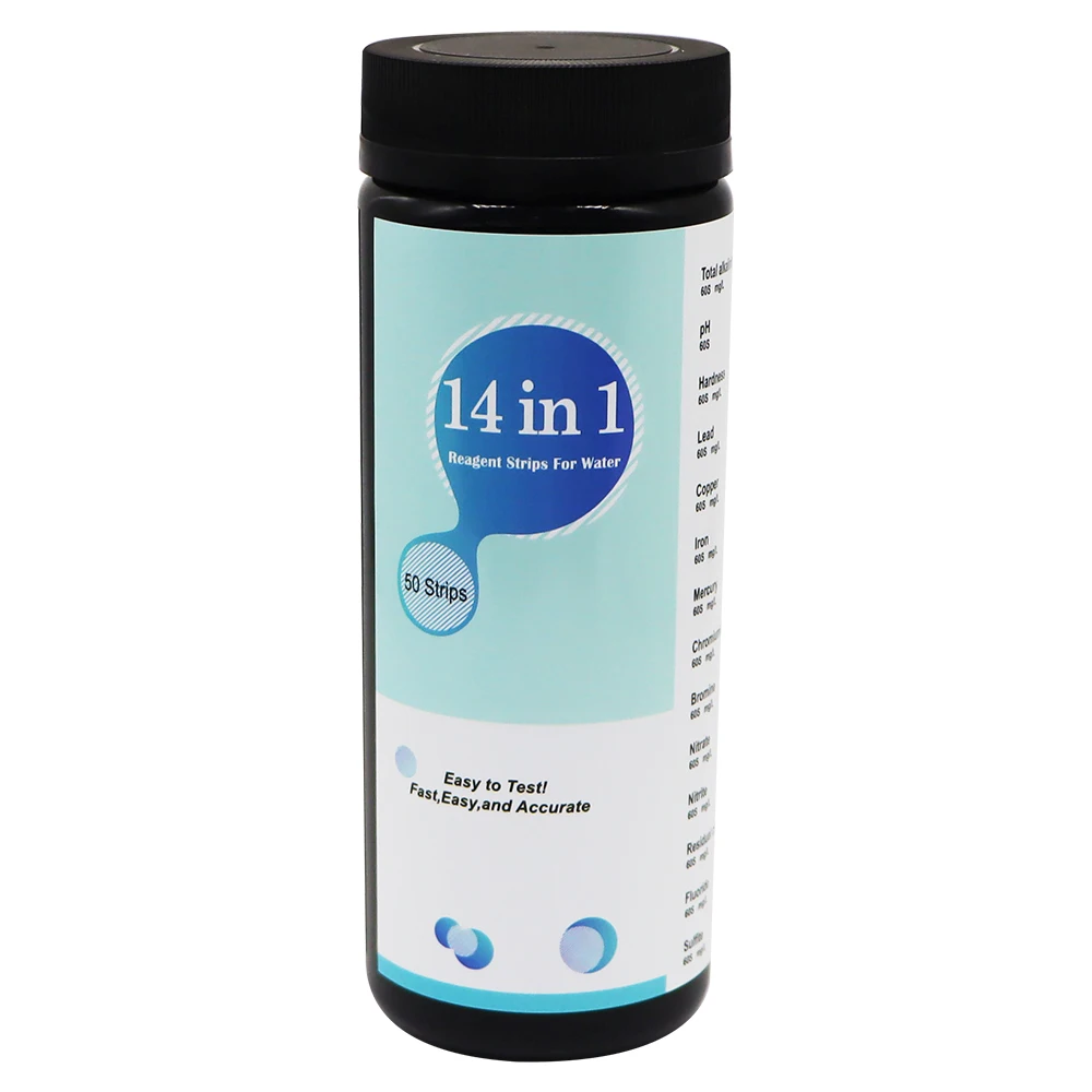 Тест полоски 14 в 1 50 полосок реагент для бассейна спа воды pH хлора щелочности