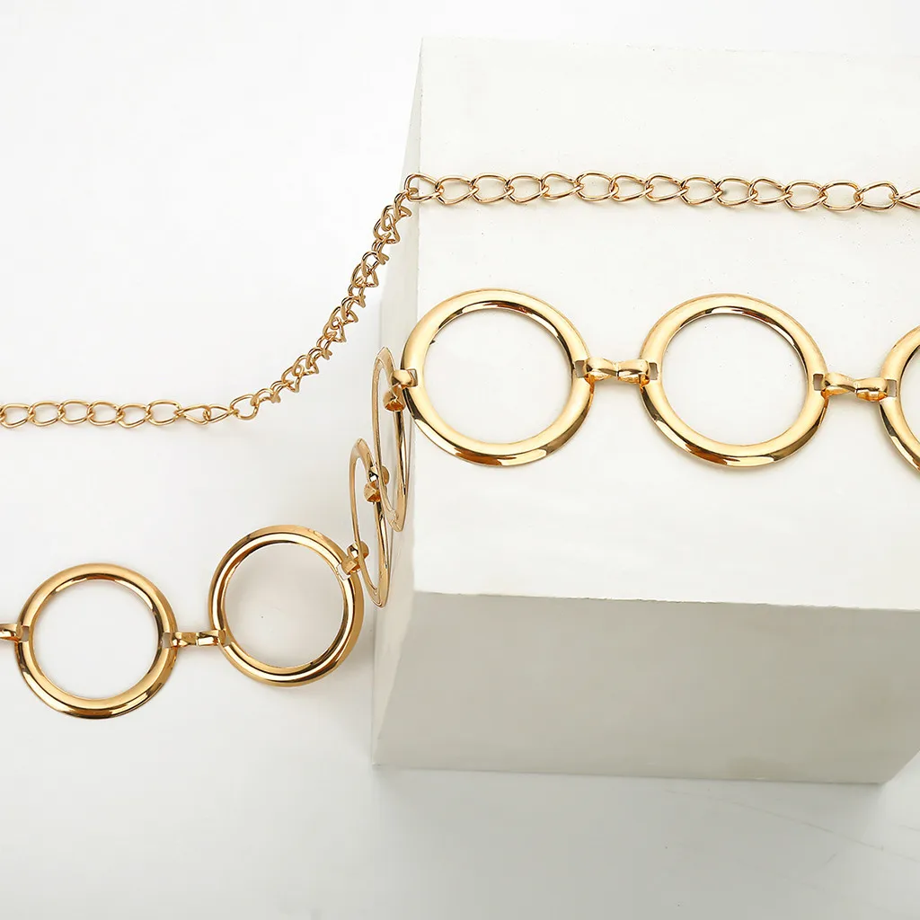 Женский металлический тонкий ремень простое летнее платье Очаровательная