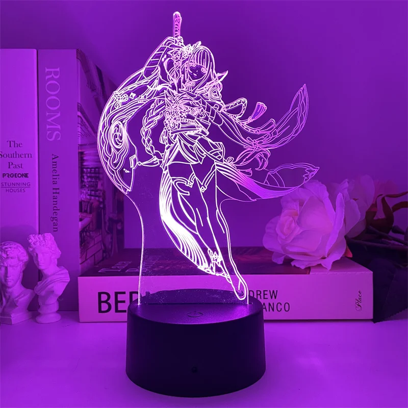 

Genshin Impact Raiden Shogun Baal Model Night light 3D Around the game for Kid Bedroom Decor Birthday Gift Led 7 colors Light