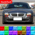 Последняя фара Мульти-Цвет RGB светодиодный Ангельские глазки гало кольца дневные ходовые огни РФ Пульт дистанционного управления Управление для BMW Z4 E85 E86 2002-2008 аксессуары