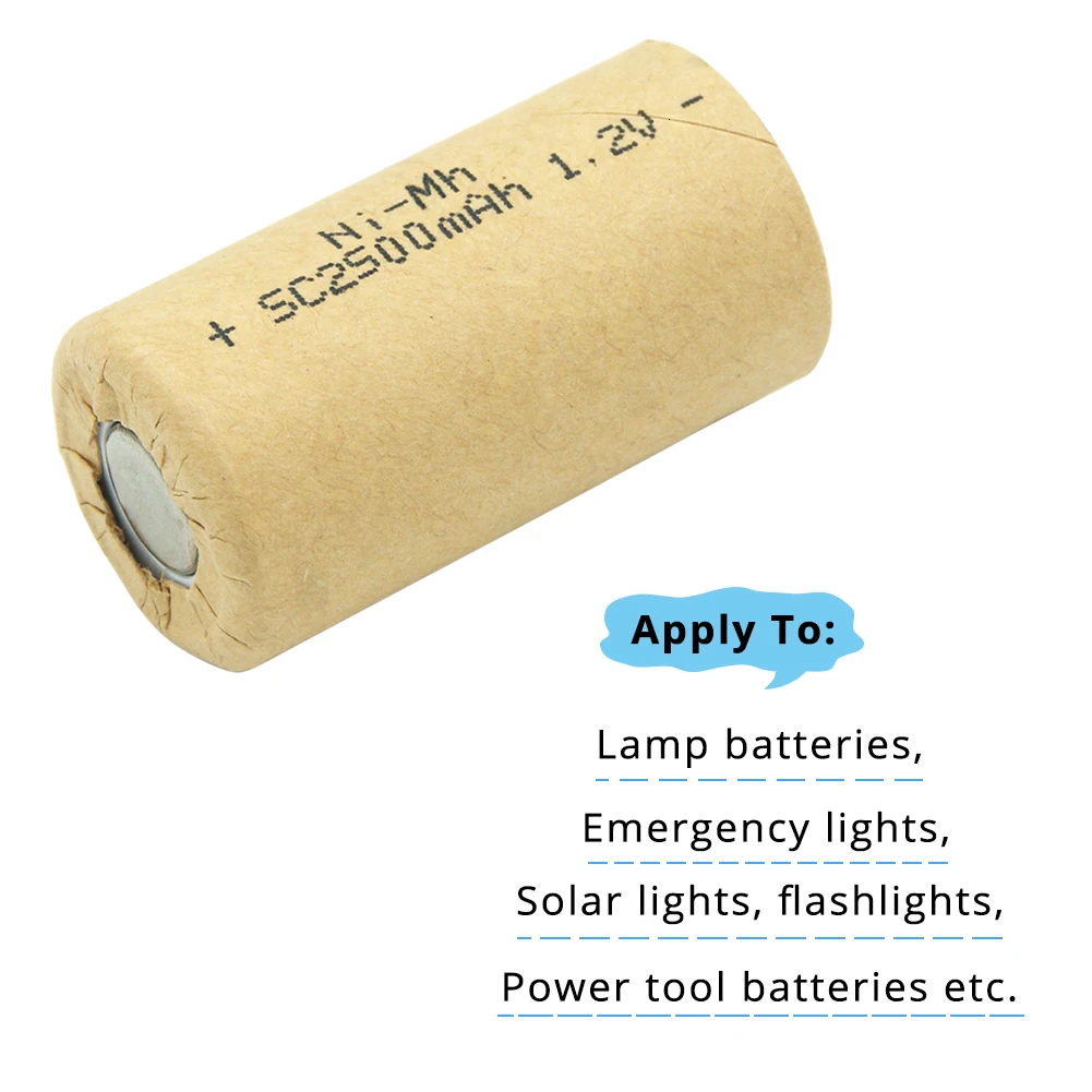 Nimh Ni Mh 1,2 V 2500mah аккумуляторная батарея для электроинструмента, батарея SC, скорость разряда 10C-15C, сменные батареи