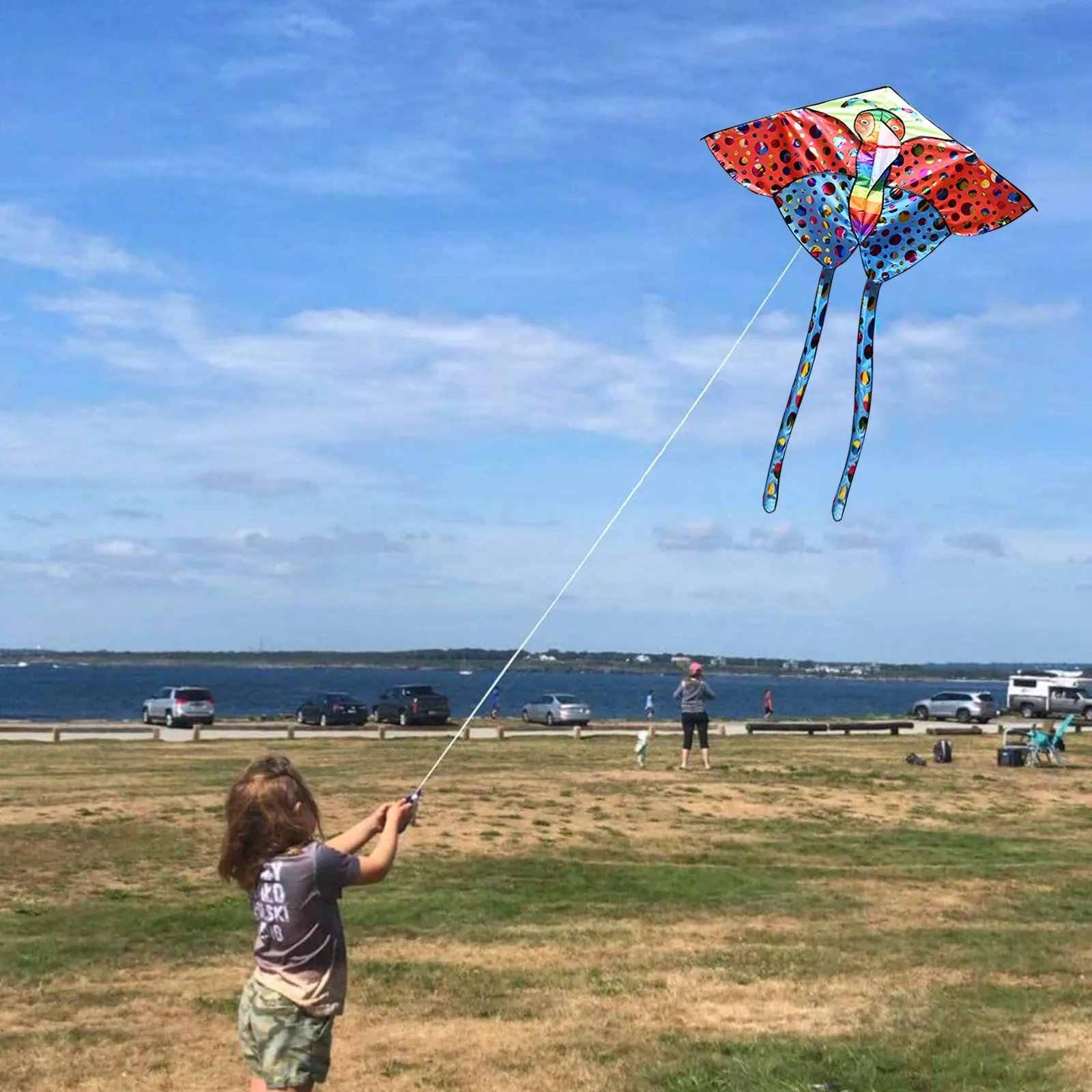 Огромный бабочка для детей длинный хвост Нейлон 160 см пляжные игрушки на открытом