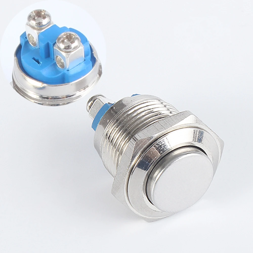 

16mm19mm на плоской подошве, с закругленным носком, моментальная Перезагрузка металлические кнопочные переключатели с высоким напором Медь покрытием Никель серебро автомобильный гудок дверной переключатель