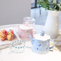 450ml cartoon cute phantom animal ceramic teapot set creative kettle home office large capacity coffee pot