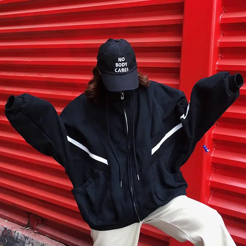 

ZITY толстовки для женщин 2020 молния Свободные корейский Стиль повседневная обувь, обувь для отдыха, свитшоты, качественная обувь без застежек...