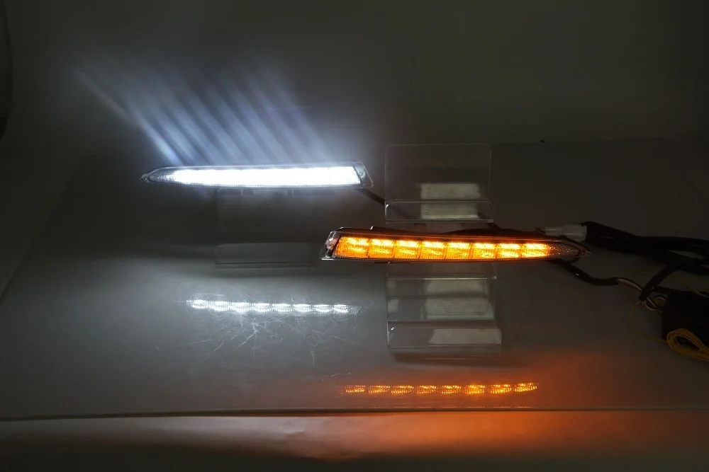 EOsuns LED tagfahrlicht DRL für FORD Maverick Flucht Kuga 2013, drahtlose schalter, gelb blinker, auto off control