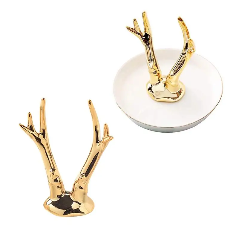 1 шт. ювелирный лоток рога милый креативный керамический Европейский стиль для