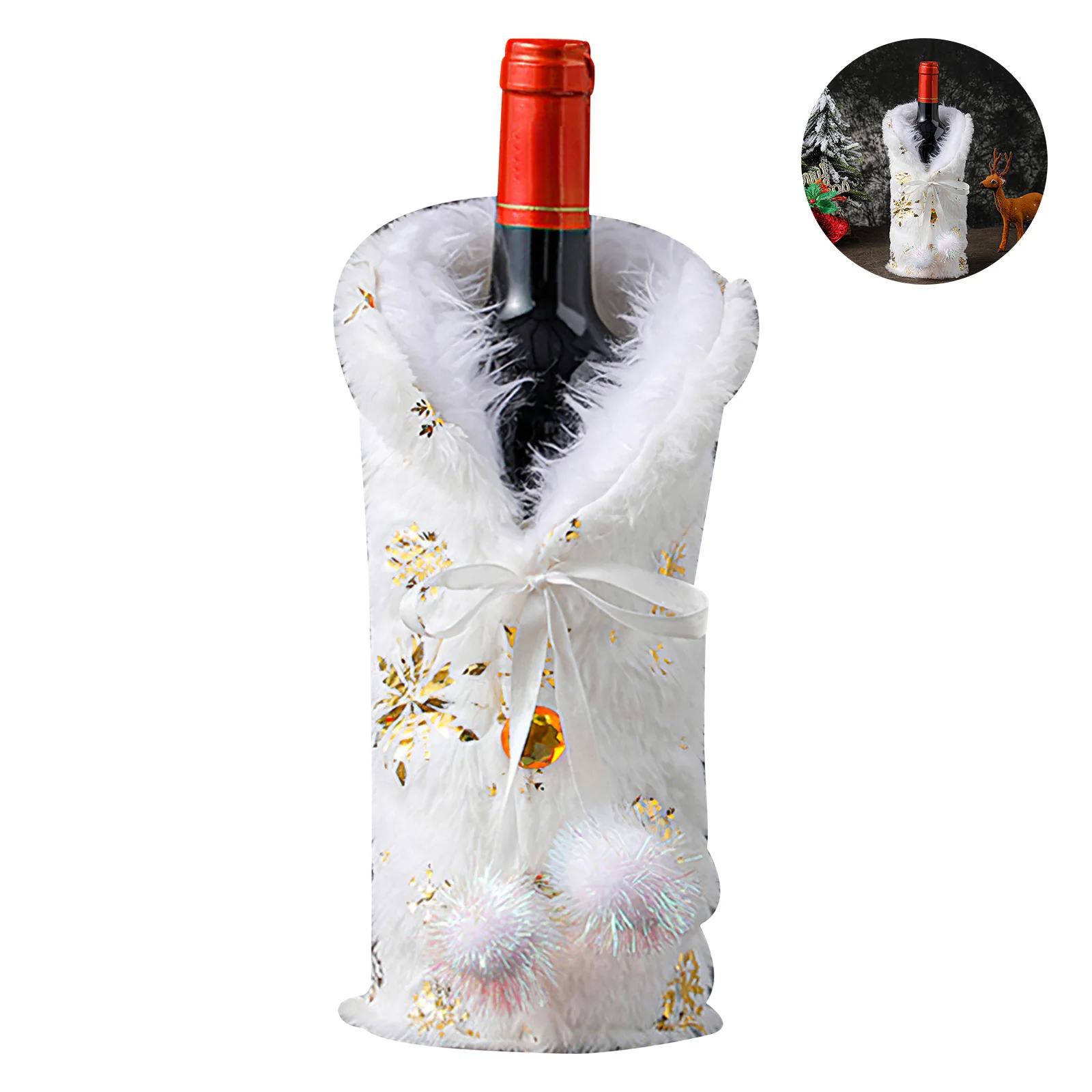 

Eco-Friendly Wine Bottle Cover High-Quality Plush Fabrics Christmas Decorations Create Atmosphere Xmas Gifts For Family Friends