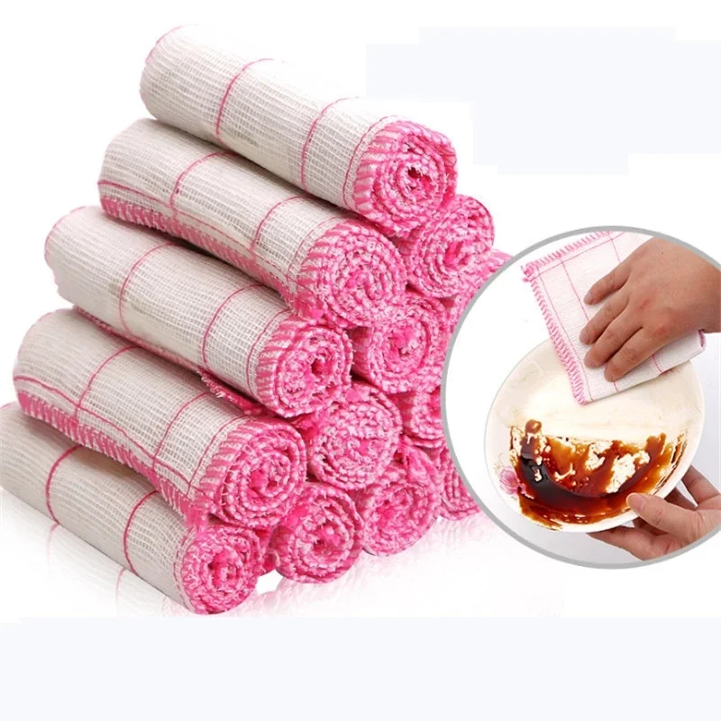 

8PCS Cotton Gauze Dishcloth Oil Proof Multi-Purpose Absorbent Washing Windows Kitchen Dishcloth Towel