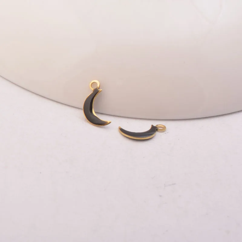 Медные эмалированные подвески в форме Луны 30 шт. 6 мм * 12 двухсторонние маленькие