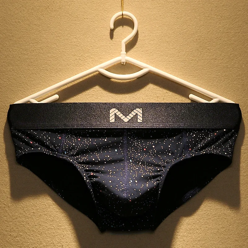 Трусы мужские хлопковые с заниженной талией принтом в виде звездного неба |