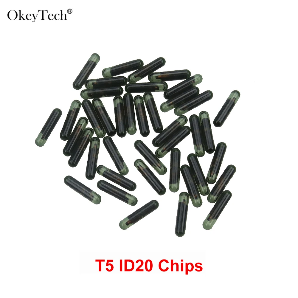 

OkeyTech Original Auto Car Key Chip T5 ID20 Chip Glass Transponder Chips Carbon High Quality 1PC/5PCS/10PCS/20PCS