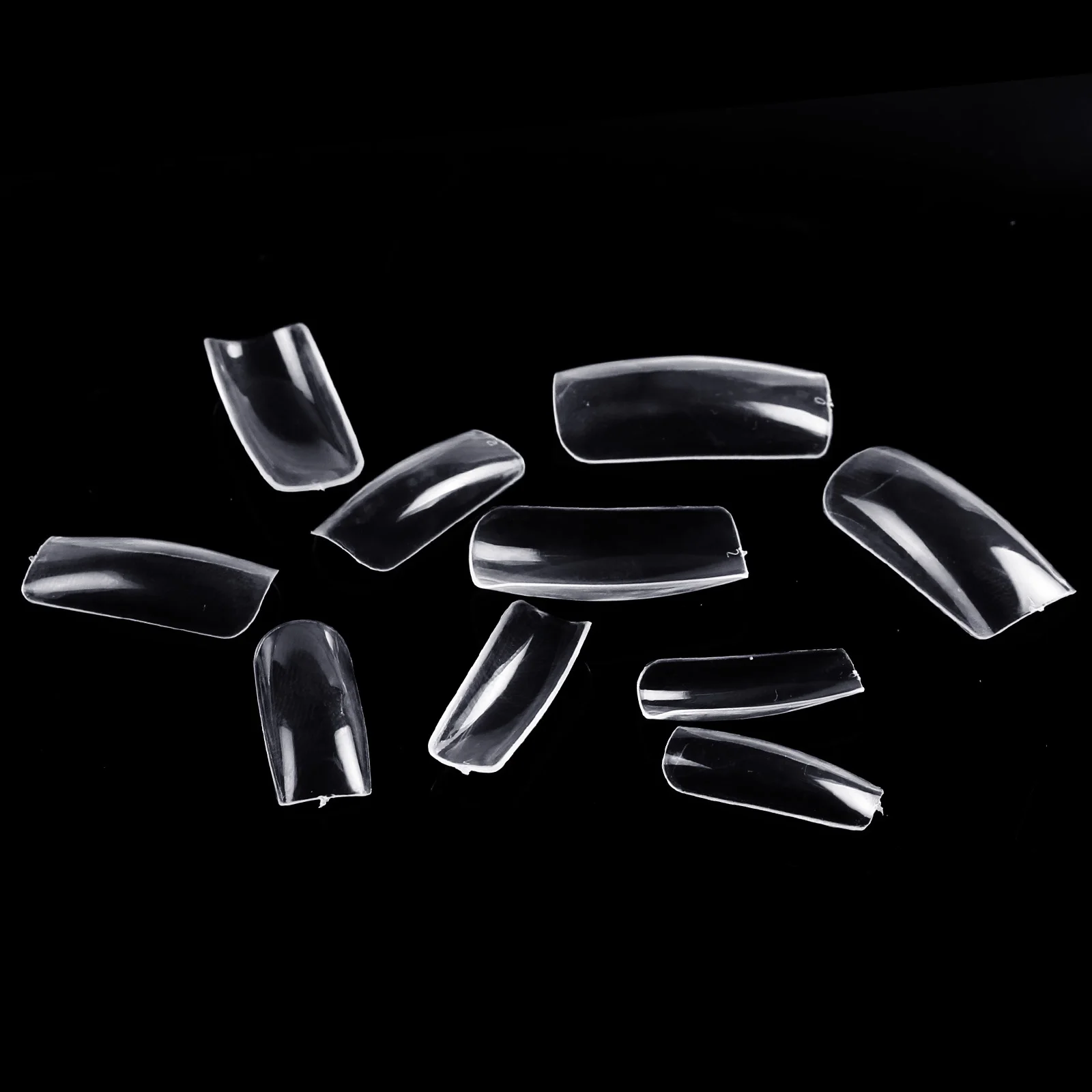 Коробка для ногтей профессиональная полная 100 шт. акриловые накладные прозрачные