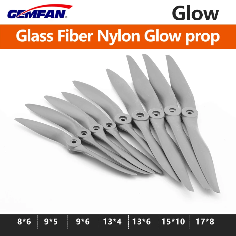 1 шт. GEMFAN стекло волокно нейлон светящиеся пропеллеры 8X6/9X5/9X6/13X4/15X10/17X8 для DIY RC модели/уровень двигатели запасные части