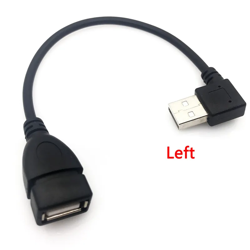 1 шт. USB 2 0 A мужской и женский правый/левый 90 градусов Угловой usb кабель-удлинитель