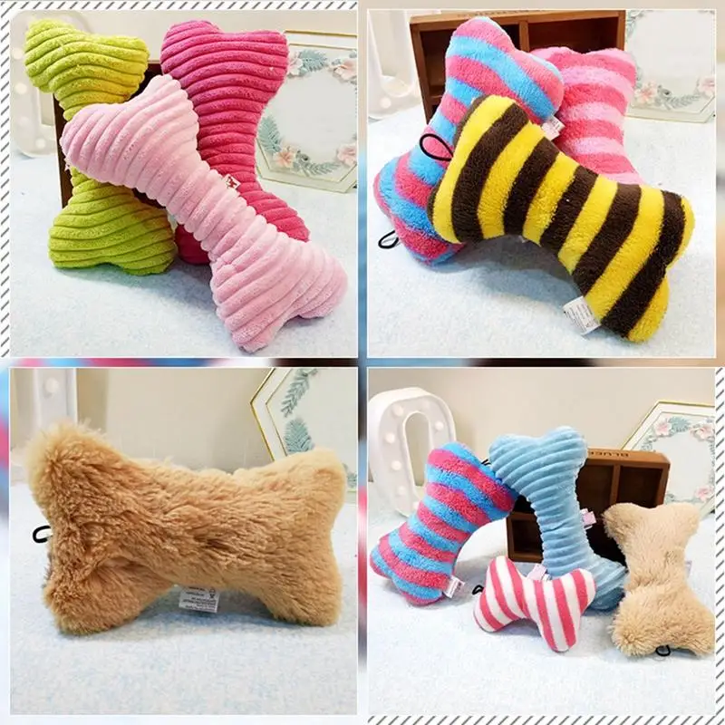 

Bone Shaped Dog Toy Plush Stuffed Soft Dog Toys Puppy Bite Resistant Chewing Toy Fit For All Pets Durability Pet Supplies