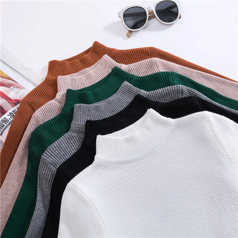 

AECU Autumn Winter Turtleneck Pullovers Sweaters Knitted Jumpers For Women Long Sleeve Crocheted Pullovers Streetwear Winter
