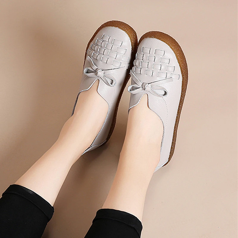 Туфли DONGNANFENG женские из натуральной кожи лоферы без застежки мягкие дышащие